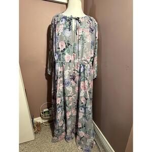 Torrid Chiffon Front Tie Tea Length Dress Harmonic Floral Womens Size 3X